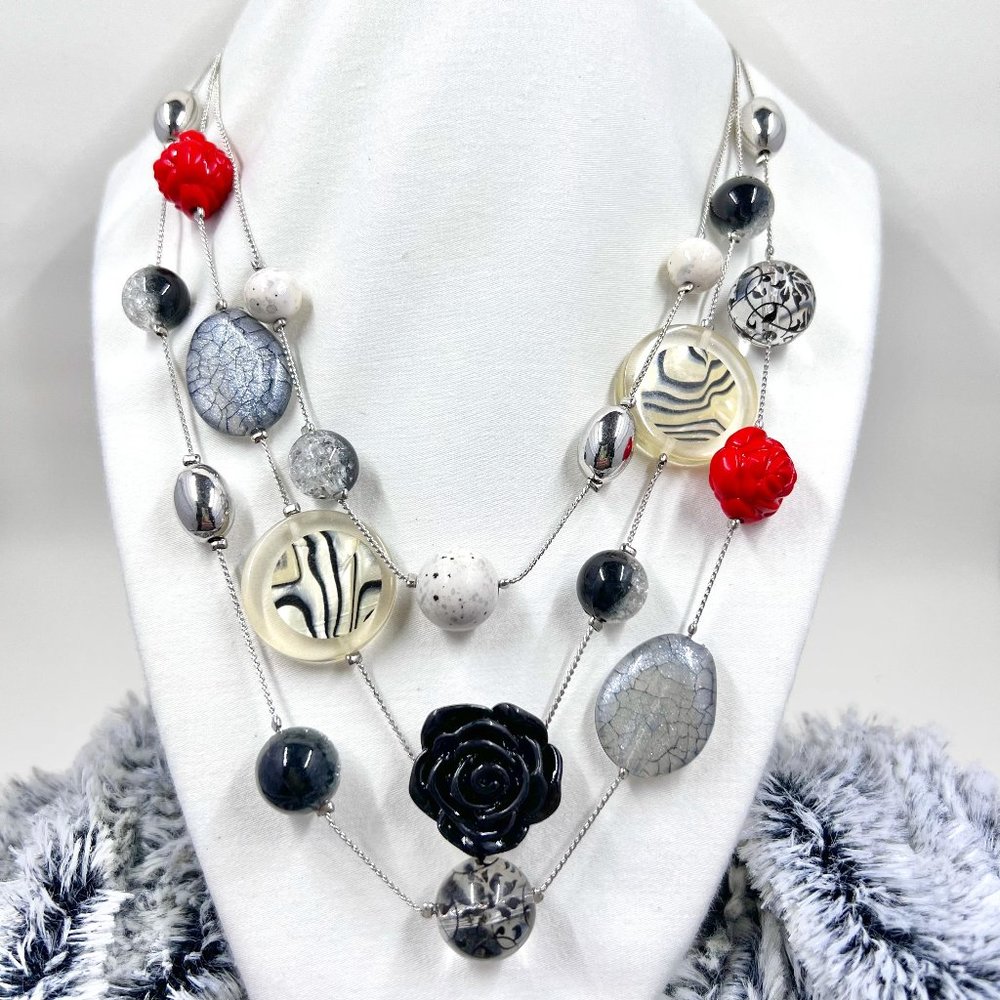 NY & Company – Multi Strand Beaded 16” Chain Necklace